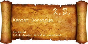 Kanter Dorottya névjegykártya